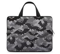 Halloween Bats Grey Laptop Bag Durable Laptop Sleeve Water-Resistant Notebook Bag for Computer Or Tablet