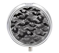 Halloween Bats Grey Pill Case Pill Box with 3 Compartments