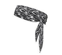 Halloween Bats Grey Print Head Tie Headbands, Ninja Karate Tie, Athletic Sweatbands,Sweat Wicking Workout Head Band