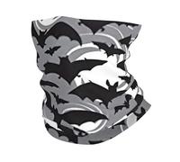 Halloween Bats Grey Print Neck Warmer Gaiter Women Men, Windproof Face Cover Face Mask Scarf For Cold Weather Sport
