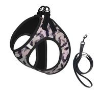 Halloween Bats Grey Print Pet Leash Vest For Small Dogs Cats, Adjustable Pet Harness Vest, Outdoor Walking Hiking