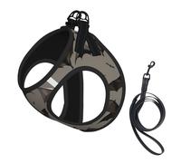 Halloween Bats Grey Print Pet Vest Harnesses Leash Set Reflective Puppy Vest Dogs Walking Training Dog Harness