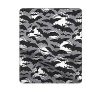 Halloween Bats Grey Print Rectangle Mouse Pad, Non-Slip Rubber Base Mouse Pad, 12 X 10 In