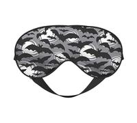 Halloween Bats Grey Print Soft Eye Mask Lightweight Sleep Aid Breathable Blackout Travel Nap Yoga Meditation