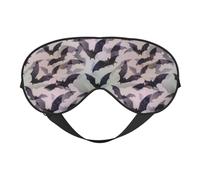 Halloween Bats Grey Print Soft Eye Mask Lightweight Sleep Aid Breathable Blackout Travel Nap Yoga Meditation