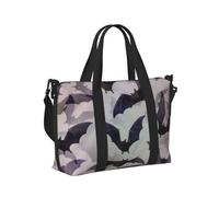 Halloween Bats Grey Print Travel Hand Bag for Women Men Lightweight Foldable for Weekend Trips Gym Vacation