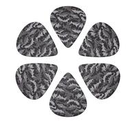 Halloween Bats Grey Printed Guitar Picks 6-Pack with Holder - 0.96mm Funny Guitar Picks for Acoustic Guitar, Electric Guitar, Bass Guitar