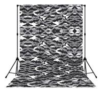 Halloween Bats Grey Printed Photography Drape, Foldable Polyester Background, Easy Hang Rod Pocket Studio Prop