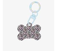 Halloween Bats Grey Printing Bone Shape Dog Tags Double Sided Personalized Pet Pendants for Dogs and Cats