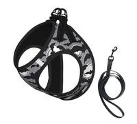 Halloween Bats Grey Printing Puppy Summer Vest Harness With Reflective,Dog Accessories For Small Medium Large Dogs And Cats