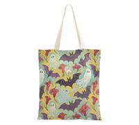 Halloween Bats Red Calla Lily Oil Painting Canvas Bag Tote reusable Canvas Bags With Handles Grocery & Farmers Market 16"x15" school essential