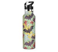 Halloween Bats Red Calla Lily Oil Painting Leak Proof & BPA Free Water Bottles with Straws Leak-Proof Keeps Hot and Cold for Home/Office/Travel/Sports/School