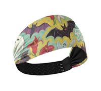 Halloween Bats Red Calla Lily Oil Painting Non-Slip? baseball headband Stretchy sweatbands for women for Yoga tennis Volleyball Gym diadema para mujer