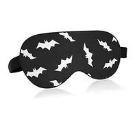Halloween Bats Sleep Mask for Men Women Blackout Eye Cover, Soft Lightweight Comfortable Eye Mask with Adjustable Velcro Strap, Blocks Light for Travel Sleep Yoga Nap