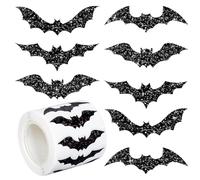 Halloween Bats Stickers Roll - Paper Adhesive Labels, Spooky Seal Decals | Bulk Round Sticker Set with Fun Graphics, Creative Halloween Party Supplies for Kids Friends Girls Boys Envelope Crafts
