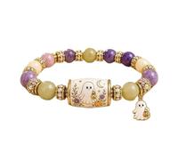 Halloween Bead Bracelets With Ghost Charm Cute Bead Jewelry, Se référer au descriptif, Carbide, No gem