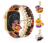 Halloween Beaded Bracelet Band Compatible with Apple Watch Band 41mm 40mm 38mm Handmade Beaded Charm iWatch Band for Apple Watch Ultra2/Ultra Series 10/9/8/7/6/5/4/3/2/1 SE