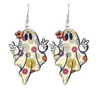 Halloween Beads for Jewellery Halloween Charms for Jewellery Making Autumn Floral Bohemian Thanksgiving Pumpkin Cute Earrings Ornament (A, 7. 5x3cm)
