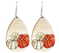 Halloween Beads for Jewellery Halloween Charms for Jewellery Making Autumn Floral Bohemian Thanksgiving Pumpkin Cute Earrings Ornament (B, 7. 5x3cm)