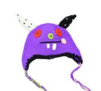Halloween Beanie Hat, Funny Knitted Hat, Funny Devil Halloween Hat, Halloween Winter Hat with Ear Protection Design for Photo Props Luckxing