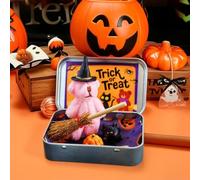 Halloween Bear In A Box For Trick Or Treat,Handmade Cute Witch Teddy Bear In Box,Plush Mini Teddy Bears Gift With Wizard Hat,Emotional Support Inspirational Gifts,Surprise Gift Idea