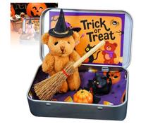 Halloween Bear in A Box,Halloween Bear in A Box for Trick or Treat,Coffee Brown Emotional Support Gift,Creative Decor Set, Short-Pile Fabric,Ideal for Friends (Brown 1pcs)