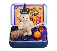 Halloween Bear in A Box Plush Witch Bear Halloween Surprise Box for (Khaki)
