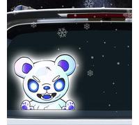 Halloween Bear Peeking Stickers, Nouiroy Scary Bear Peeking Car Decals and Stickers Waterproof Vinyl Decal Halloween Decal for Car Window Home Wall Truck SUV (Reflective, Angry Bear)