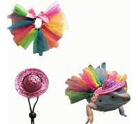 Halloween Bearded Dragon Clothes Accessories, Adjustable Bearded Dragon Lizard Hat Costumes for Reptile Lizard Gecko Small Pet Animals