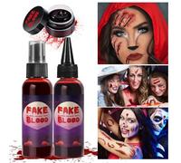 Halloween Bedroom Decor Halloween Plasma Parody Props Makeup Blood Set 60ml+60ml+40g S-p-o-o-k-y Decorations (Black, 7.6x5.4x16.7cm)