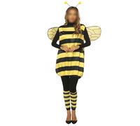 Halloween Bee Cosplay Costume for kids Bumble Bee Dress with Wings Headband Leg Sleeves Set for Carnival Theme Party (Adult, XL, A-Yellow Adult)