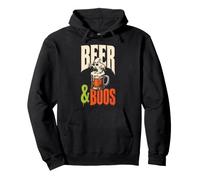 Halloween Beer & Boos Spooky Ghost Foam Graphic Pullover Hoodie