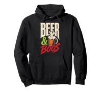 Halloween Beer & Boos Spooky Ghost Foam Graphic Pullover Hoodie