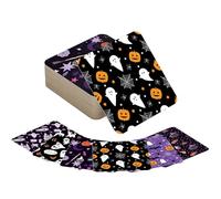 Halloween Beer Mat Set for Spooky Home Bar Halloween Party Decorations, Pack of 48 Card Coaster Drink Mats, Halloween Table Supplies CO-CARD-HLWN-002-48