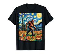 Halloween Bigfoot Pumpkin Patch Starry Sky Men Women Style T-Shirt