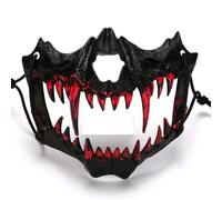 Halloween binary half - bloody face mask tiger nightfork mermaid wolf mole mask dance show mask horror mask