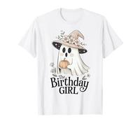 Halloween Birthday Girl Boho Ghost Floral October Kids Women T-Shirt