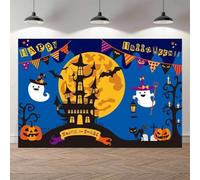 Halloween Birthday Party Backdrop Horror Pumpkin And Ghost Scene Photo Booth Backdground Room Garden Decoration Banner Props
