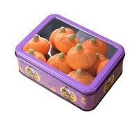 Halloween Biscuit Banker - 18.6 x 13.3 x 6.7 cm Tin of Empty Cookies | Metallic Rectangle Organizer | Multifunctional Halloween Keeper, Rectangular Tin Box in Festive Metal