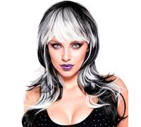 Halloween Black And White Vampiress Wig
