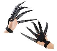 Halloween Black Articulated Finger Extension, Flexible Finger Extensions Scary Skeleton Hands Bone Claw Hand Glove, Cosplay Skeleton Hand Bone Claw Hand Witch Gloves Fits All Finger Size (1 pair)