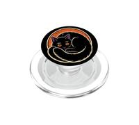 Halloween Black Cat Curled On Pumpkin Full Moon Vintage PopSockets PopGrip for MagSafe