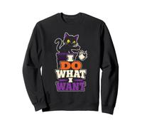 Halloween Black Cat I Do What I Want Funny Coffee Lover Sweatshirt