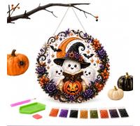 Halloween Black Cat Moon Diamond Art Hanging Ornament Kit, Halloween Diamond Art Kits for Adults, Diamonds Arts Window Sun Catchers, Acrylic Hanging Gem Decor (# G)