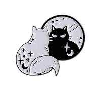 Halloween Black Cat Skull Brooch - Cute Alloy Enamel Pin for Jackets, Bags or Costumes, 1PC(QHXZ3726)