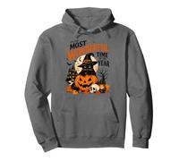 Halloween Black Cat Witch Wonderful Time Halloween Pullover Hoodie
