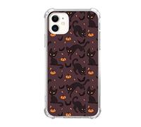 Halloween Black Cats Pumpkin Case Compatible with iPhone 12 and iPhone 12 Pro, Spooky Halloween Case for iPhone 12 and iPhone 12 Pro for Teens Men and Women, Trendy Cool TPU Bumper Phone Cover Case