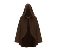 Halloween Black Cloak, Short Hooded Medieval Cloak Adult Vintage Renaissance Cape Gothic Knight Wizard Costume Halloween Cosplay For Women Men