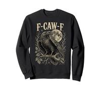 Halloween Black Crow F-Caw-F Gothic Black Bird Moon Sweatshirt