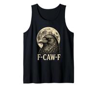 Halloween Black Crow F-Caw-F Gothic Black Bird Moon Tank Top